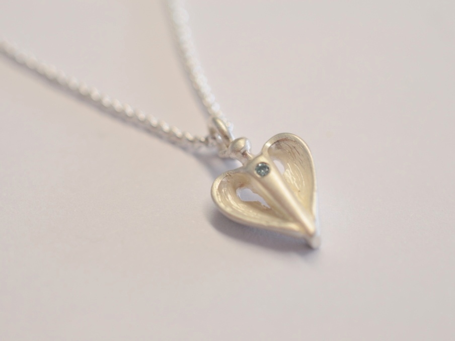 Schutzengel Kollektion 5 Anhänger Schutzengel mit Diamant blau