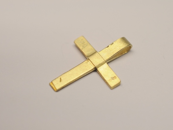 Kreuz Anhänger aus 585 Gelbgold