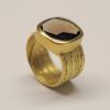 Ring aus 750 Gelbgold mit Rauchquarz