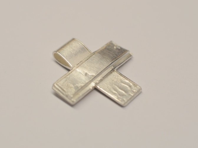 Kreuz Anhänger - 925 Silber - Unikat 5