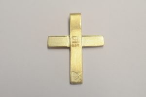Kreuz aus 585 Gelbgold - Rückseite