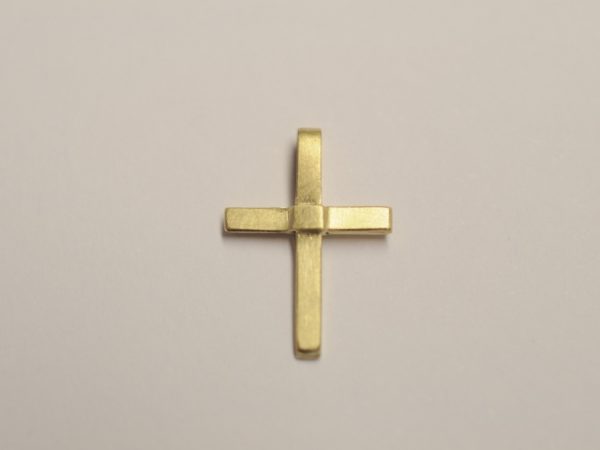 Kleines zartes Kreuz als Anhänger aus 585 Gelbgold