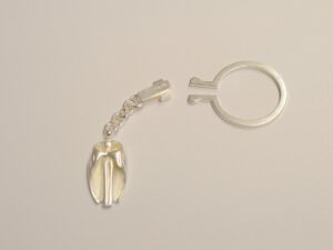 Schlüsselanhänger mit Schutzengel aus Silber