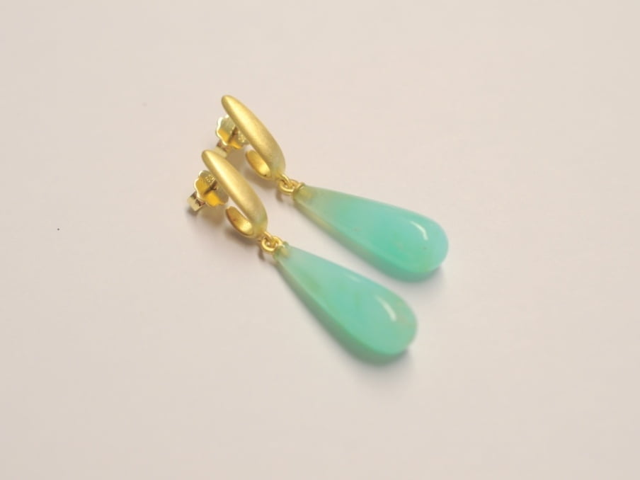 Ohrschmuck Gelbgold mit Andenopal