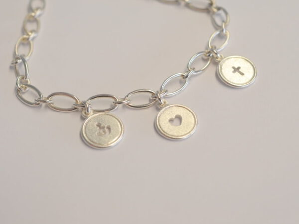 Gliederarmband aus Silber Glaube-Liebe-Hoffnung