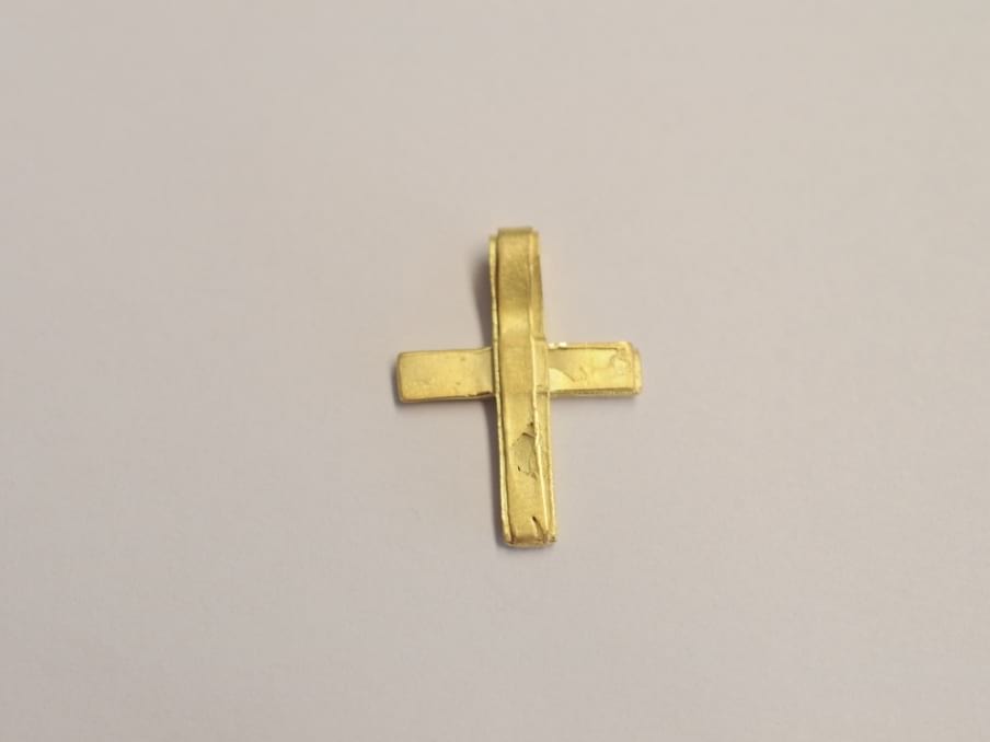 Kreuz Anhänger Unikat 750 Gelbgold