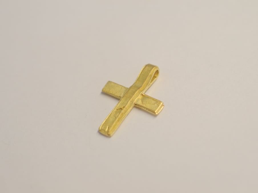 Kreuz Anhänger Unikat 750 Gelbgold
