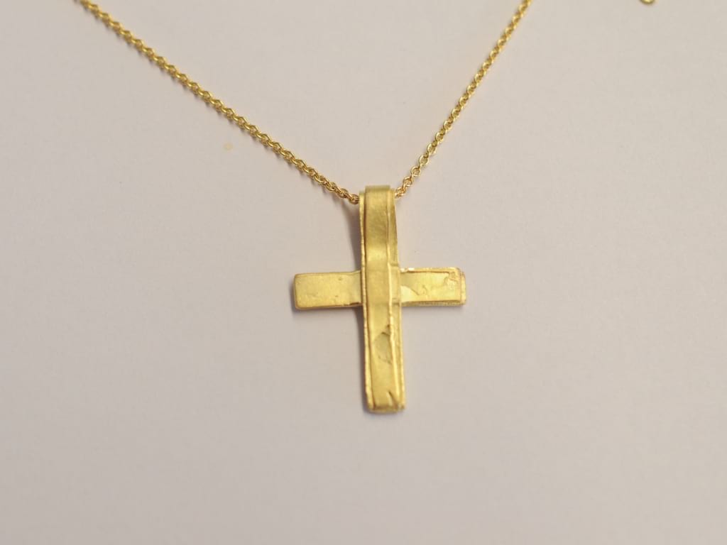Kreuz Anhänger Unikat 750 Gelbgold