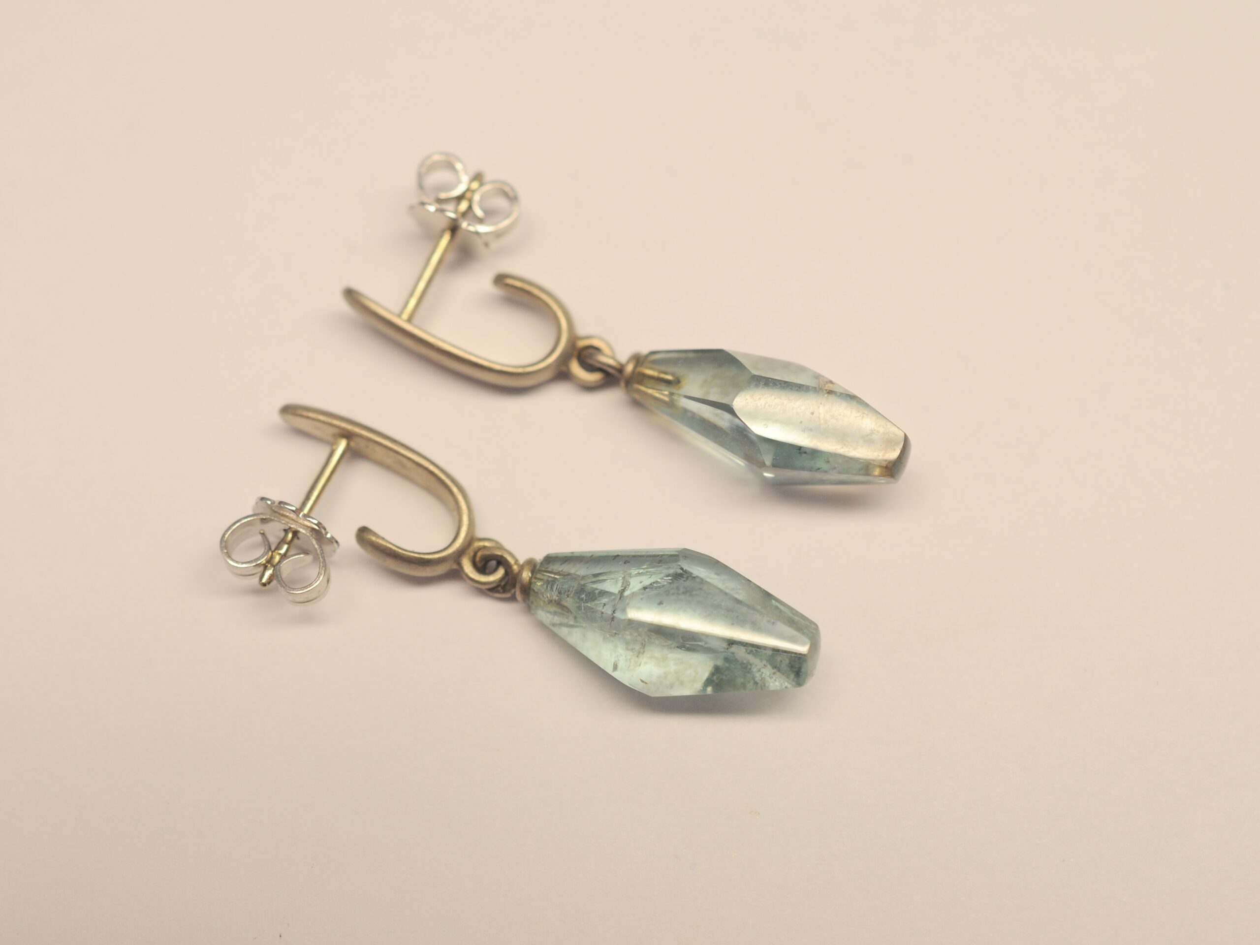 Ohrringe 585 Weißgold mit Aquamarin
