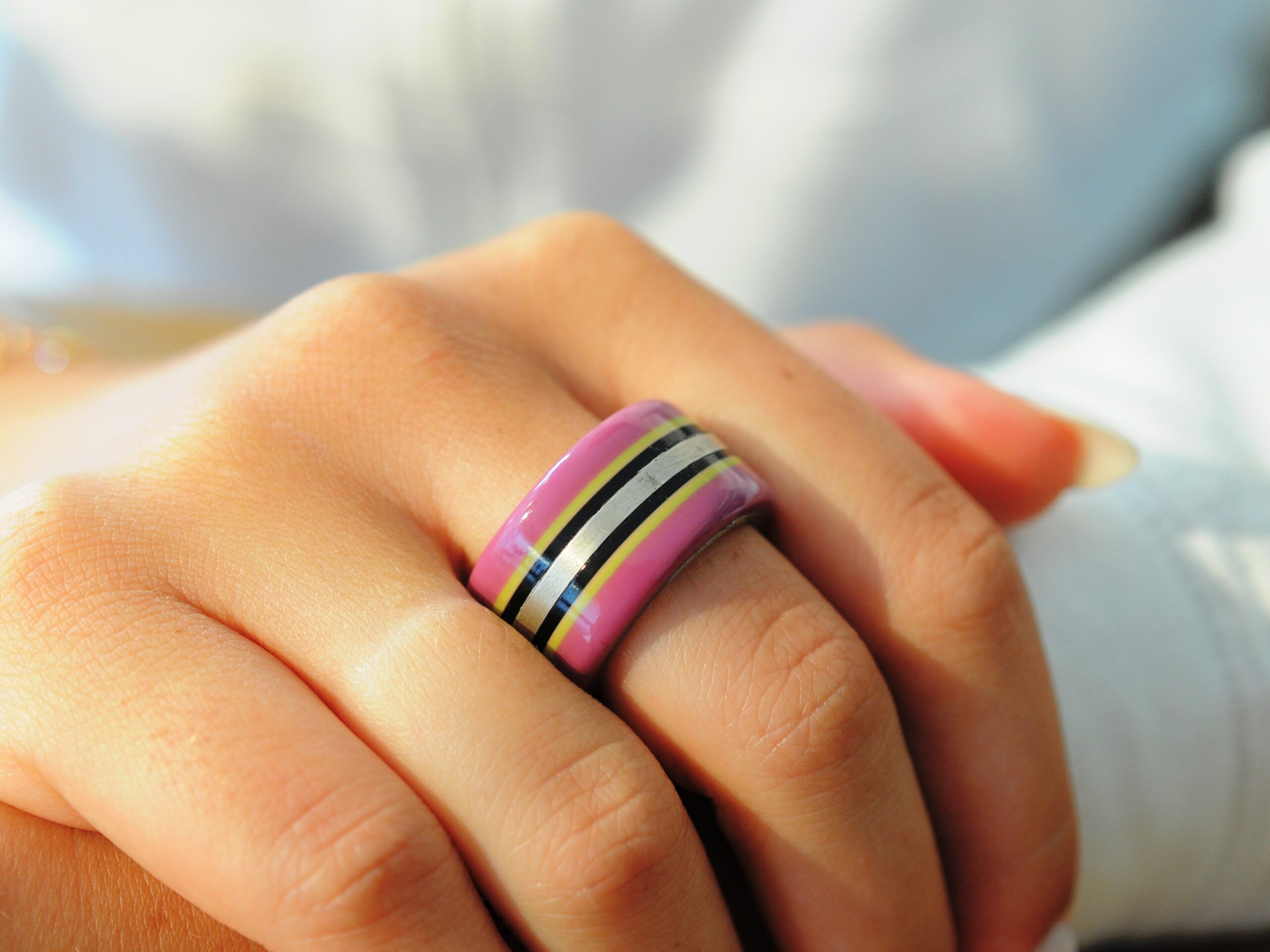 Silberring mit Acetat - Modell Brombeere