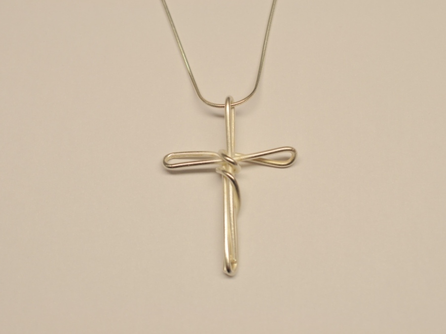 Pasta Kreuz Anhänger aus Silber