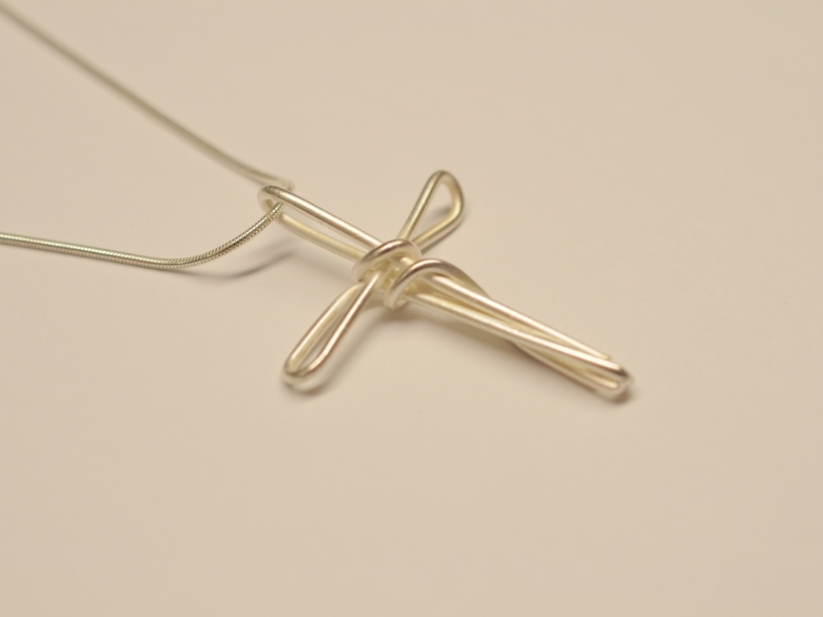 Pasta Kreuz Anhänger aus Silber