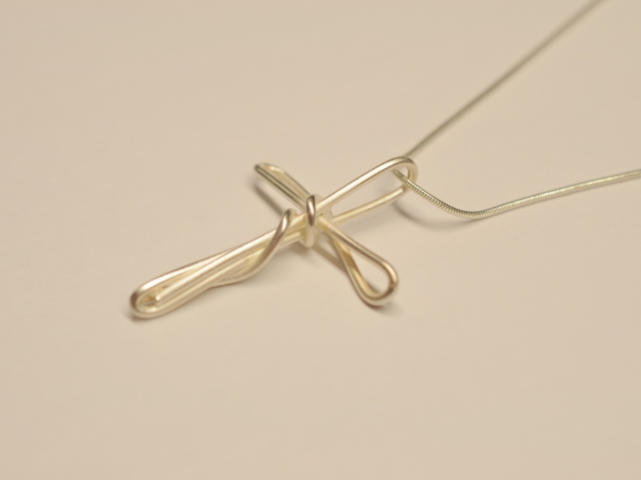 Pasta Kreuz Anhänger aus Silber