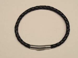 Lederarmband schwarz mit Bajonettverschluss