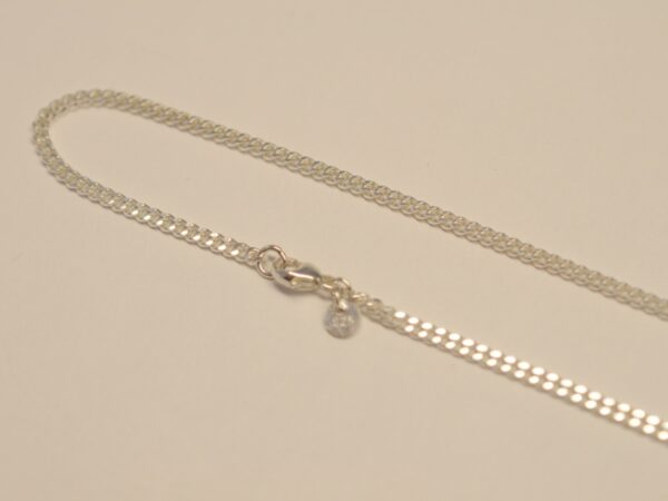 Flachpanzer Armband aus Silber mit Karabinerverschluss