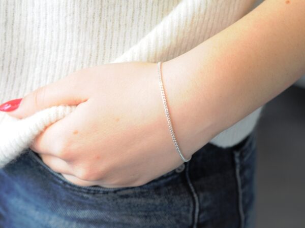 Flachpanzer Armband aus Silber