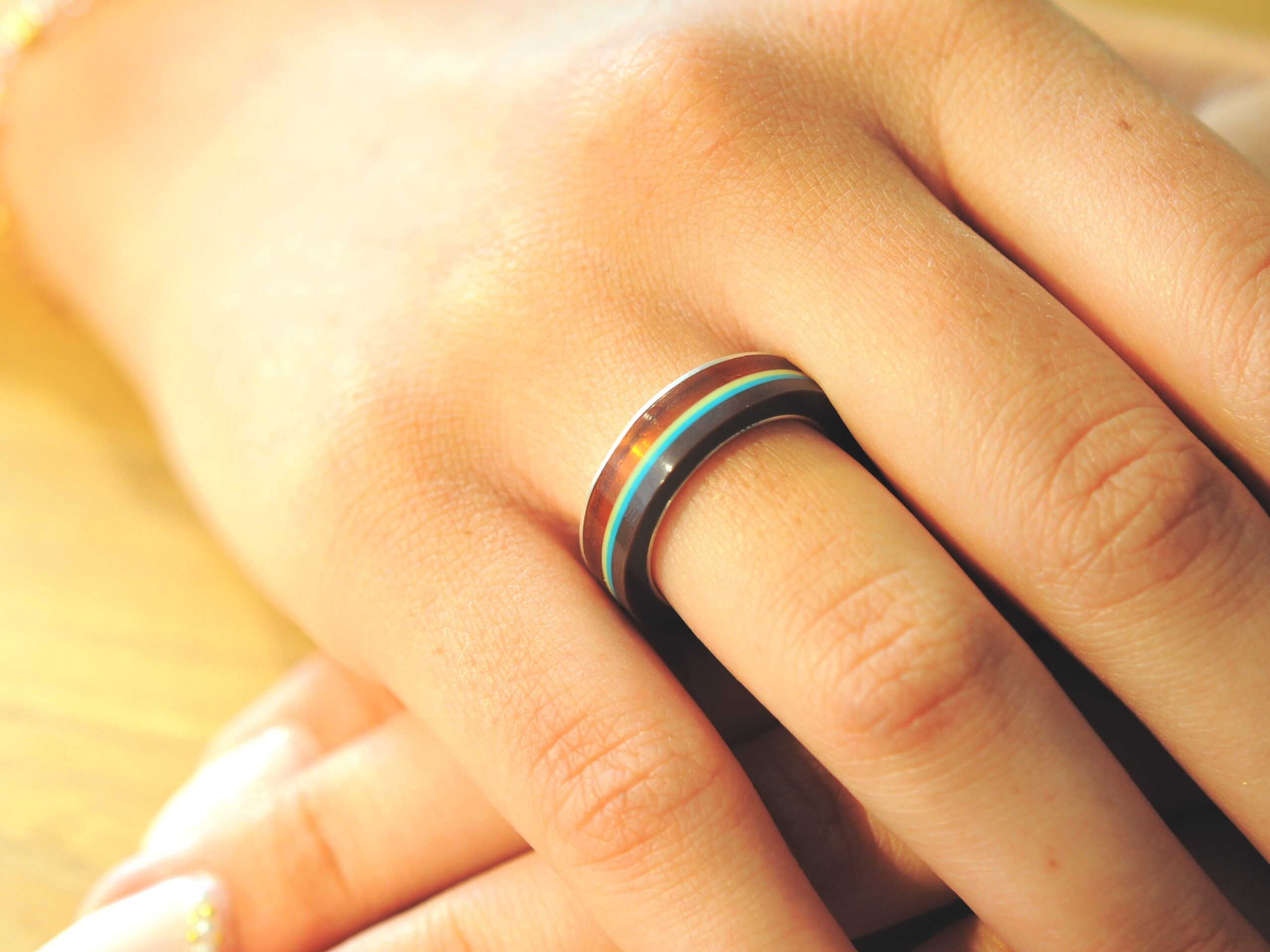 Silberring mit Acetat Modell Marone