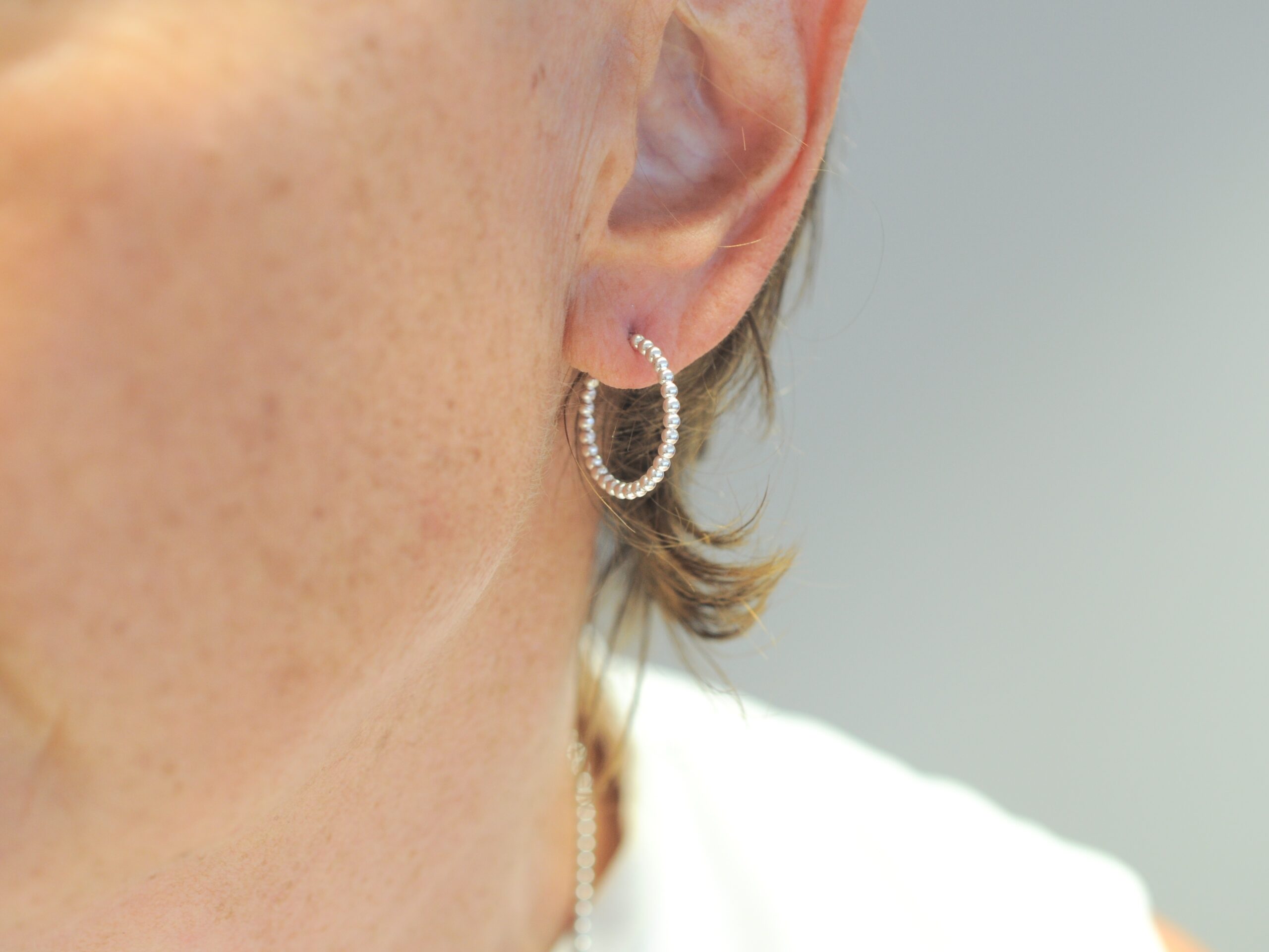 Kugelcreolen Ohrringe aus Silber - Ø 20 mm