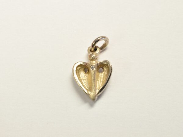 Unser kleinster Schutzengel Anhänger aus 585 Weißgold mit Diamant