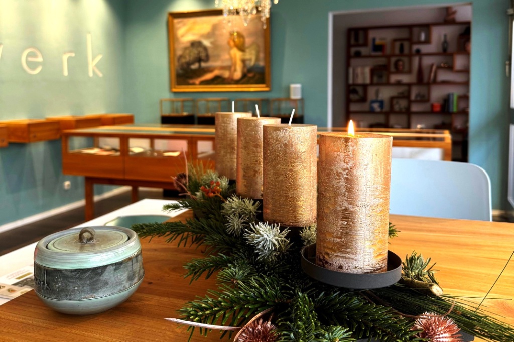 Weihnachtszeit in der Goldschmiede höllwerk in Heidelberg