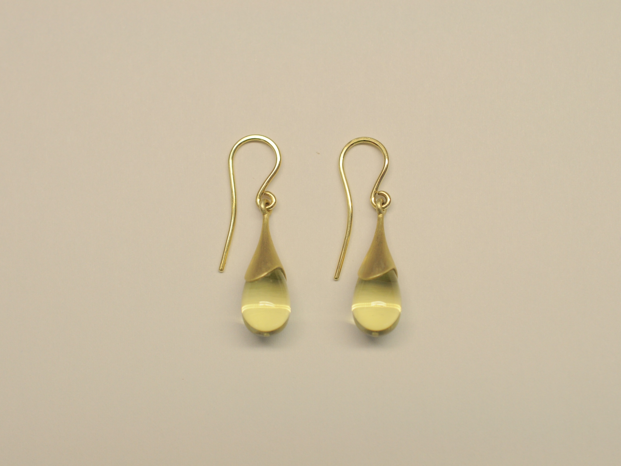 Ohrhänger Gelbgold 585 mit Lemon-Citrin Tropfen