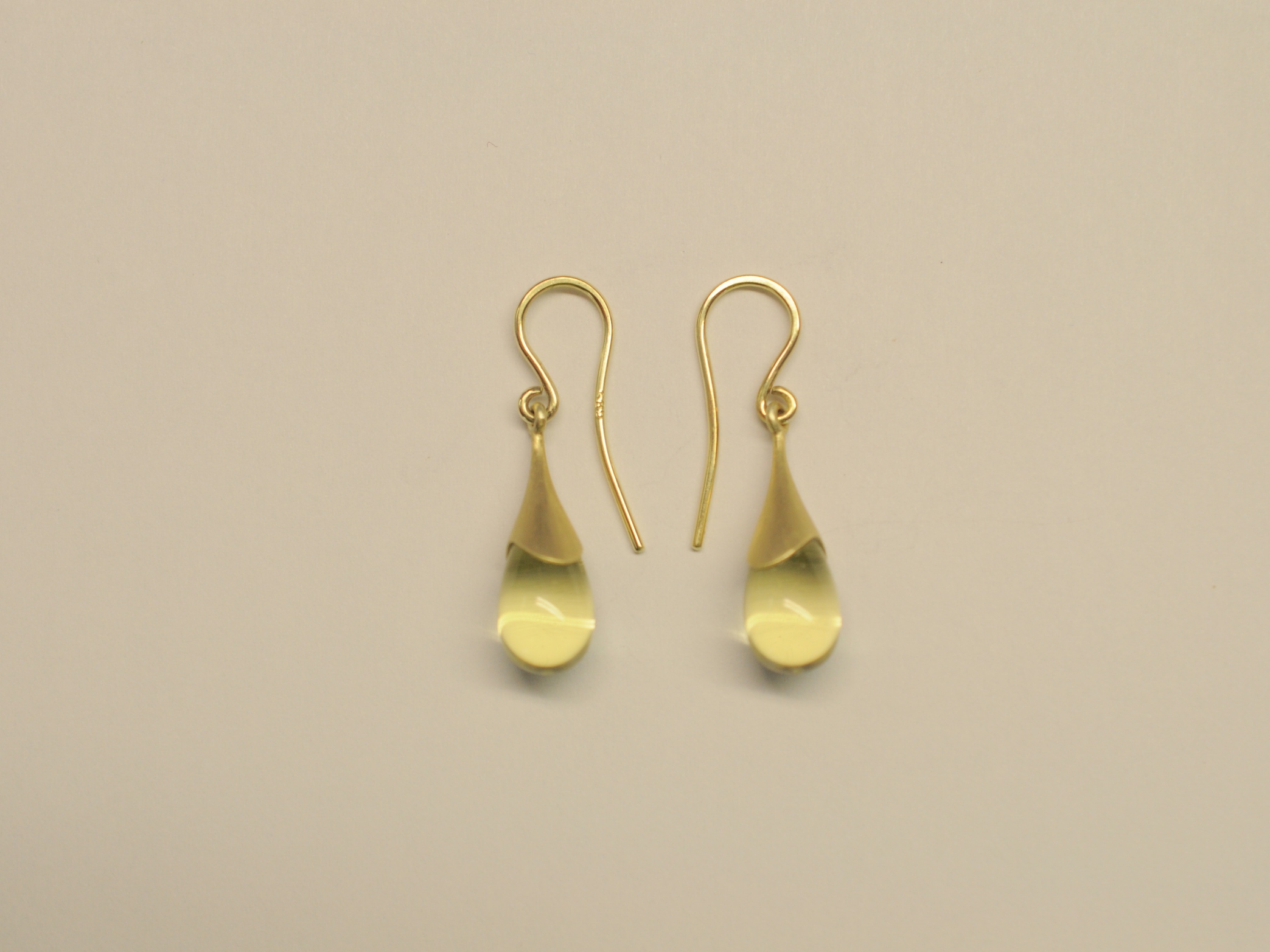 Ohrhänger Gelbgold 585 mit Lemon-Citrin Tropfen