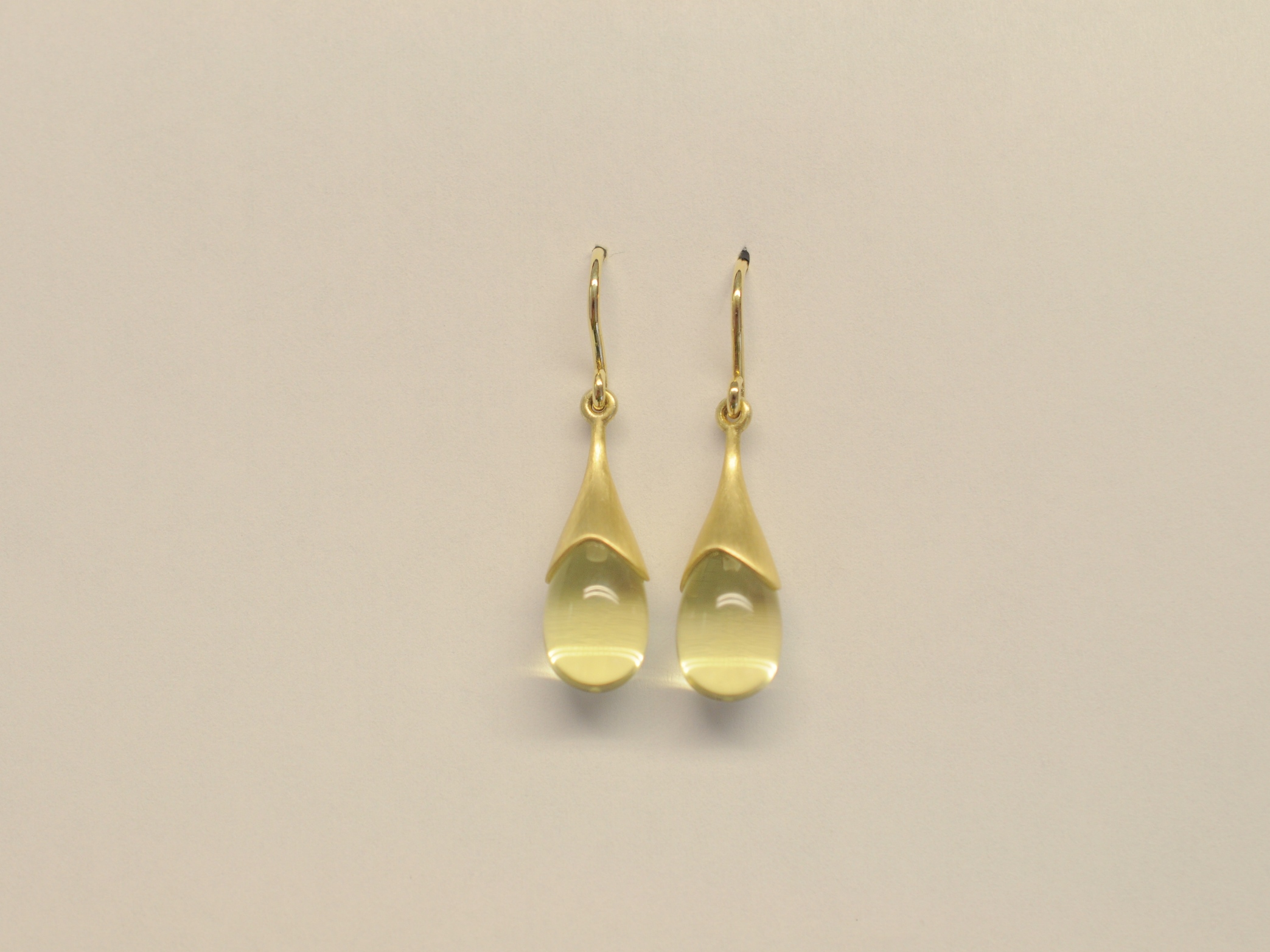 Ohrhänger Gelbgold 585 mit Lemon-Citrin Tropfen